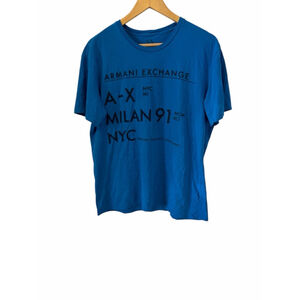 Armani Exchange A X Logo T Shirt Blue Graphic Tee XL Short Sleeve Designer Mens